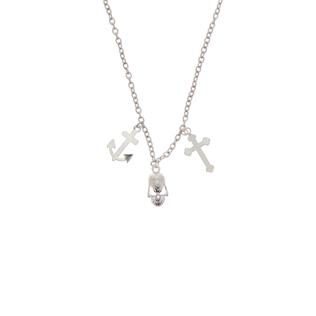 Anchor Skull and Cross Necklace