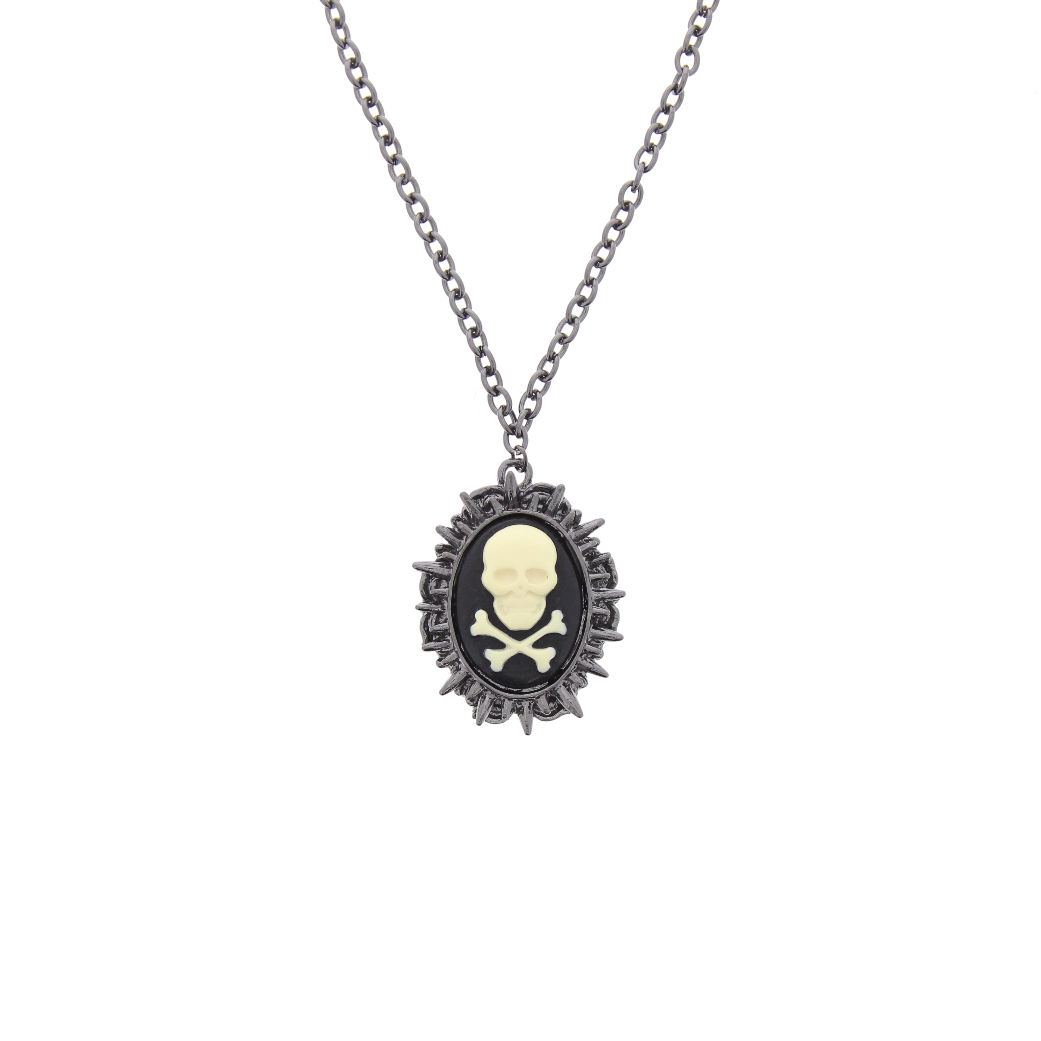 Cameo Skull and Crossbones Necklace