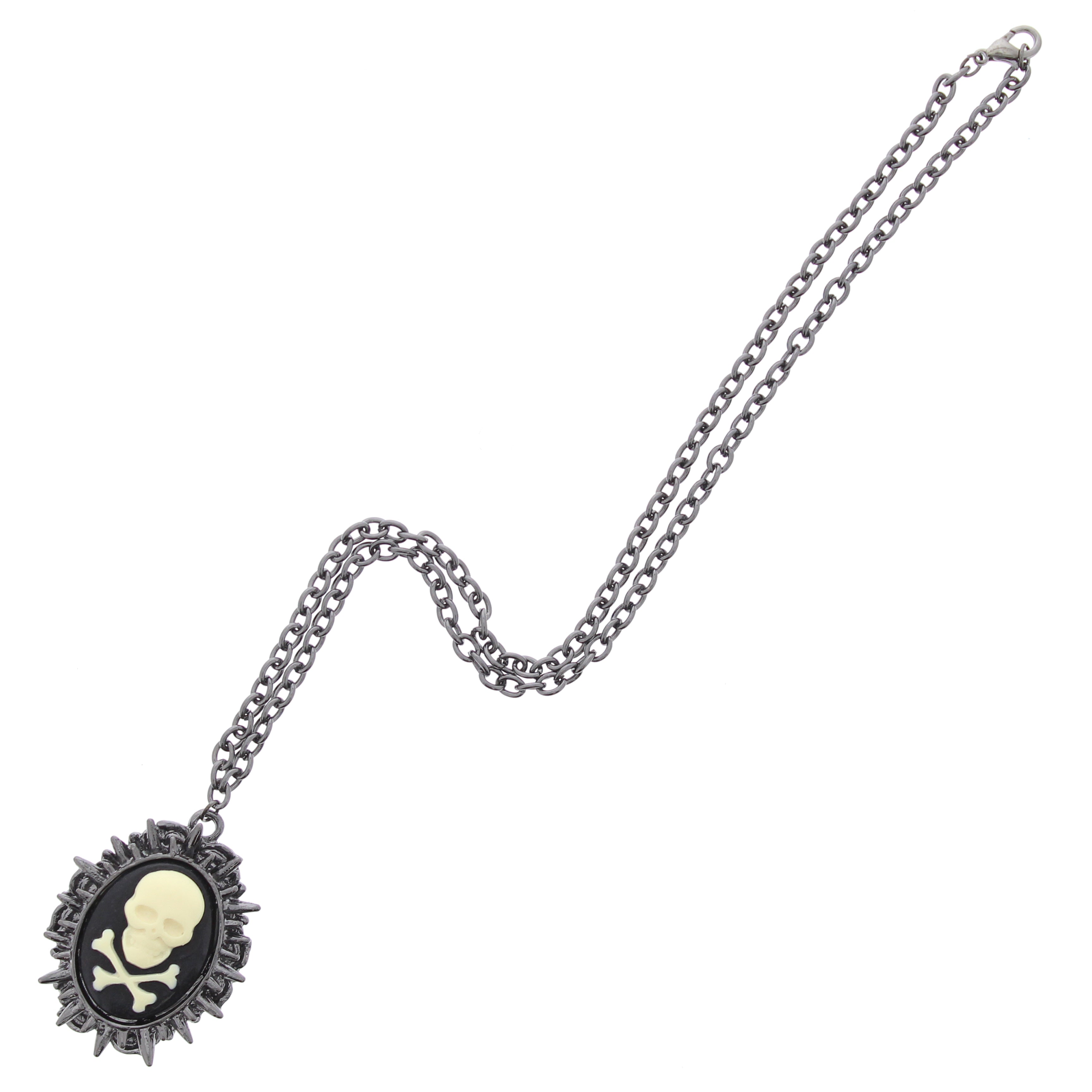 Cameo Skull and Crossbones Necklace
