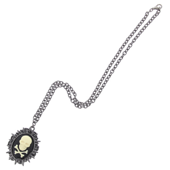Cameo Skull and Crossbones Necklace