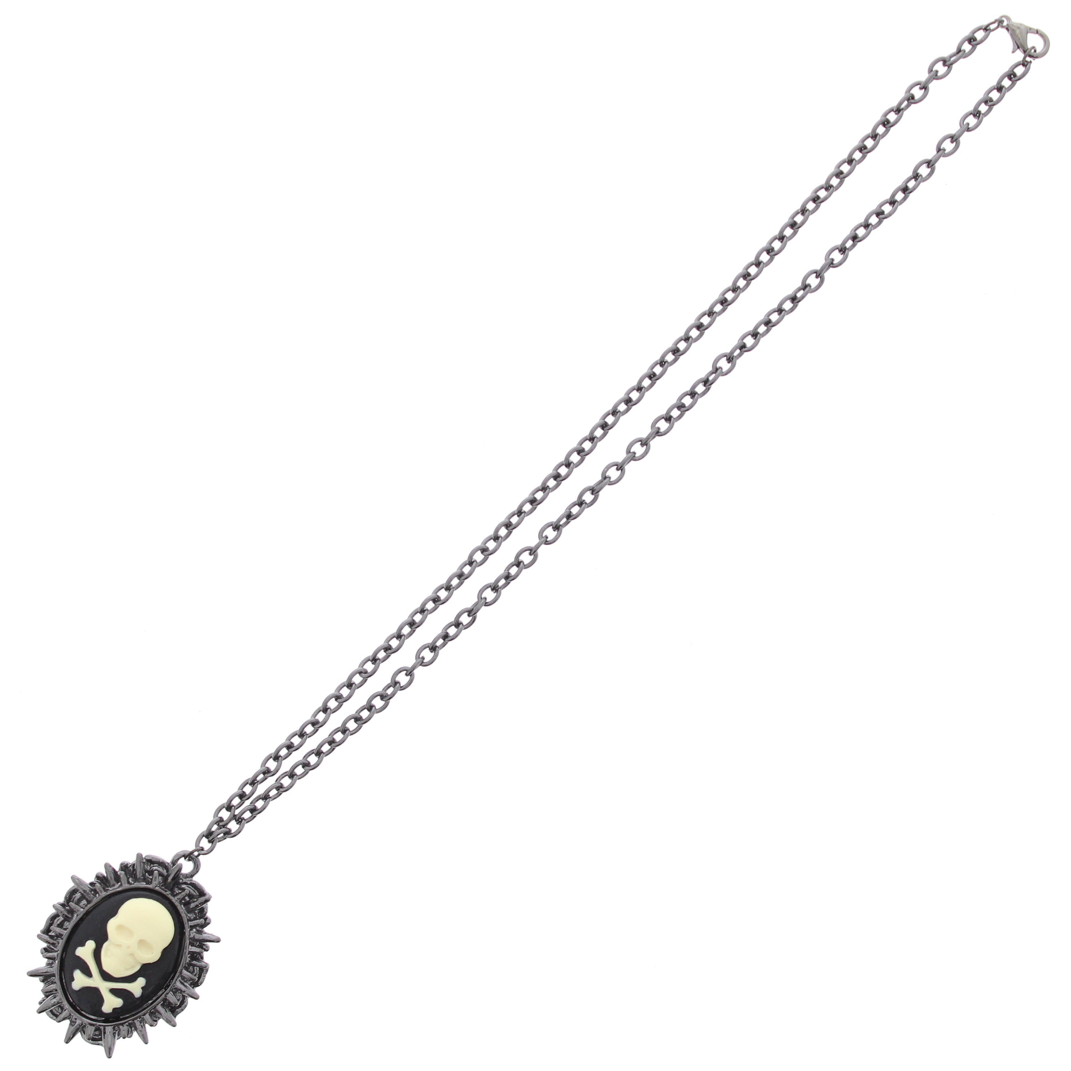 Cameo Skull and Crossbones Necklace