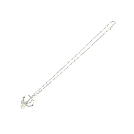 Silver Anchor Pendant & Hanging Wheel on Silver Necklace
