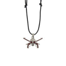 Red Eye Skull with Cross Guns Necklace