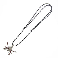 Red Eye Skull with Cross Guns Necklace