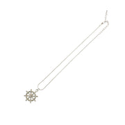 Nautical Wheel Pendant with Diamante Stones on Chain Necklace - 3.6cm Diameter Pendant
