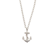Anchor with Chain Pendant on Chain Necklace - 3.5 x 2.4cm Pendant