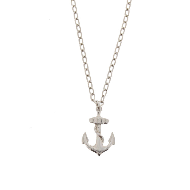 Anchor with Chain Pendant on Chain Necklace - 3.5 x 2.4cm Pendant