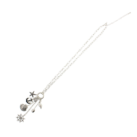 Assorted Nautical & Sailor Pendants on Chain Necklace