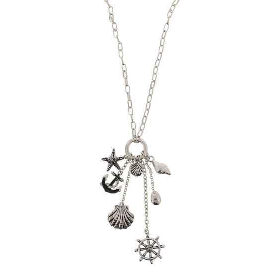 Assorted Nautical & Sailor Pendants on Chain Necklace