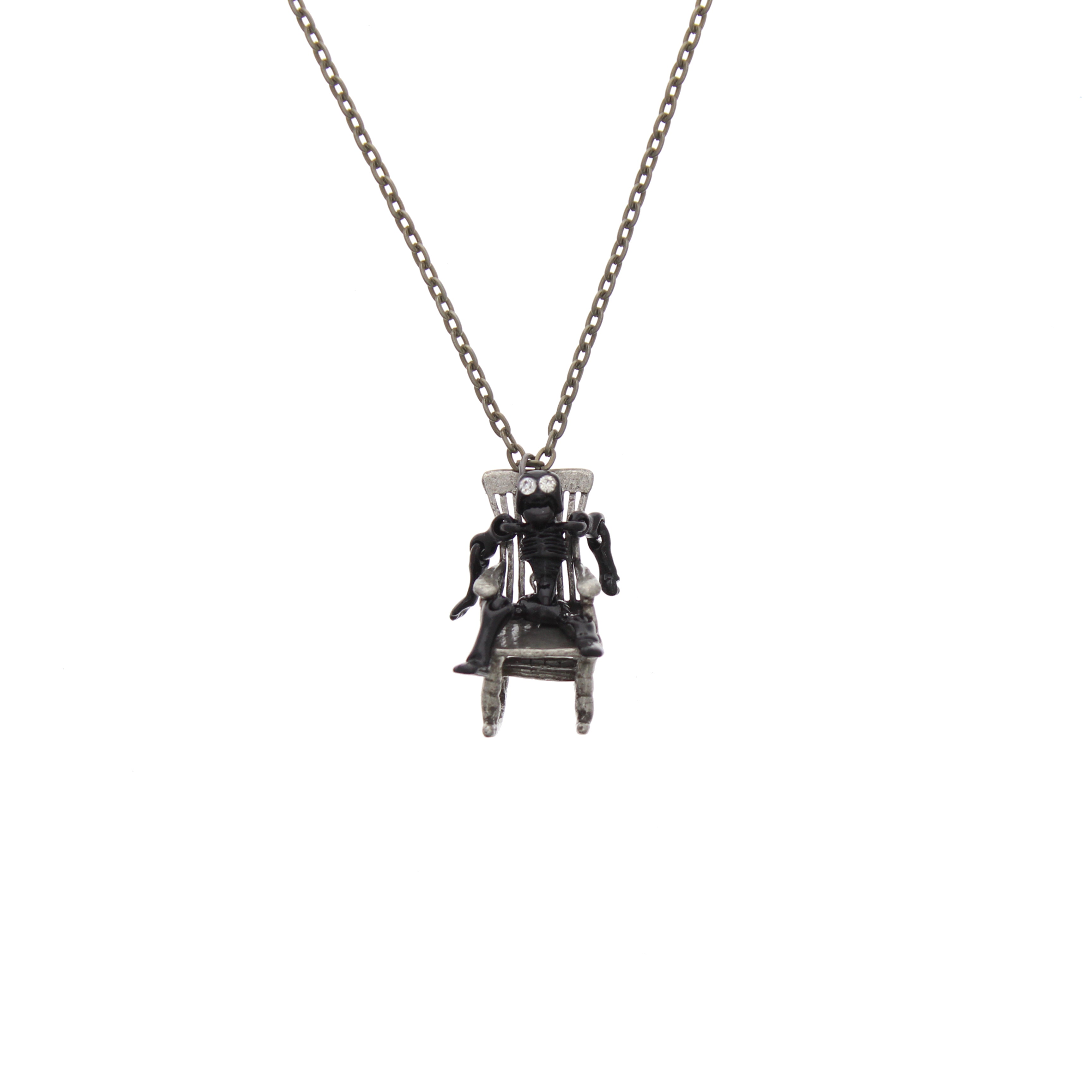 Skeleton in Rocking Chair Necklace