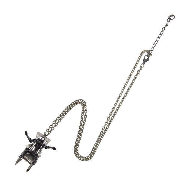 Skeleton in Rocking Chair Necklace (Chain 54 + 6cm,Chair: 3.5 x 3 x 2cm Skeleton: 5 x 4.5cm)