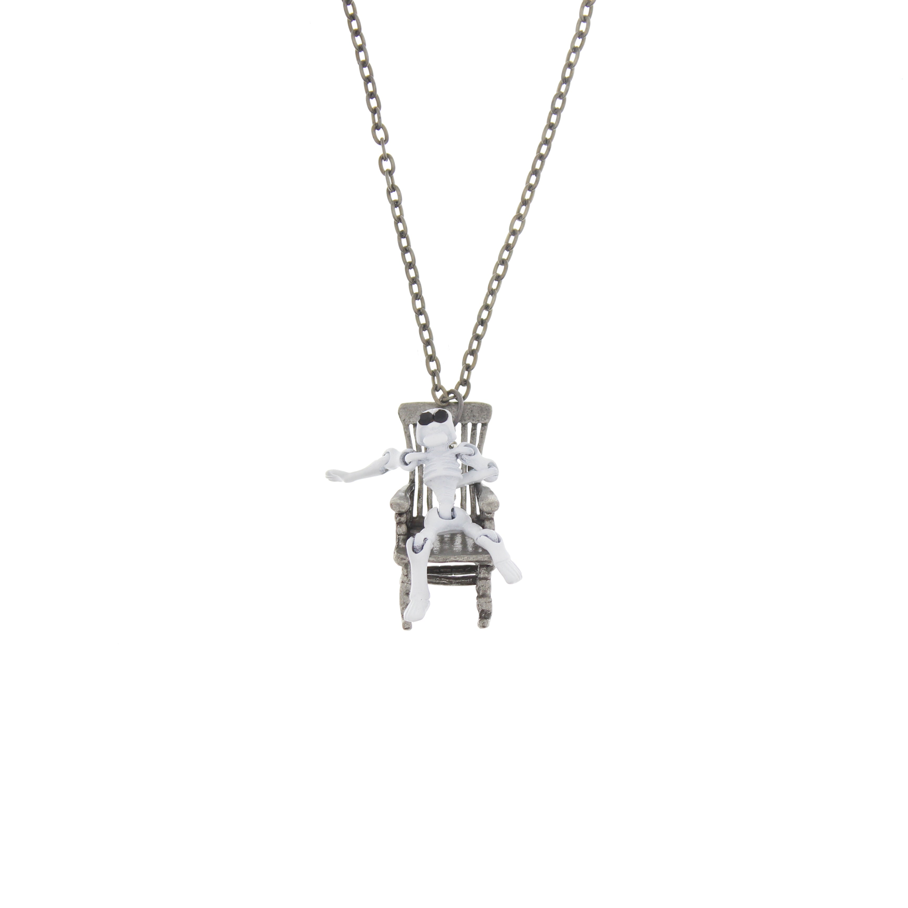 Skeleton in Rocking Chair Necklace