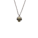 Gold Skull with Headphones Necklace