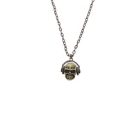 Gold Skull with Headphones Necklace