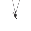 Jewelled Black Skull with Dagger  Necklace