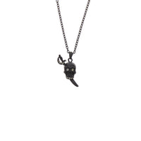 Jewelled Black Skull with Dagger  Necklace