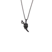 Jewelled Black Skull with Dagger  Necklace (Chain 50 + 5cm, Pendant 4 x 2.5cm)