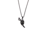 Black Jewelled Skull with Dagger Necklace
