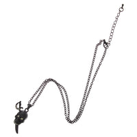 Black Jewelled Skull with Dagger Necklace