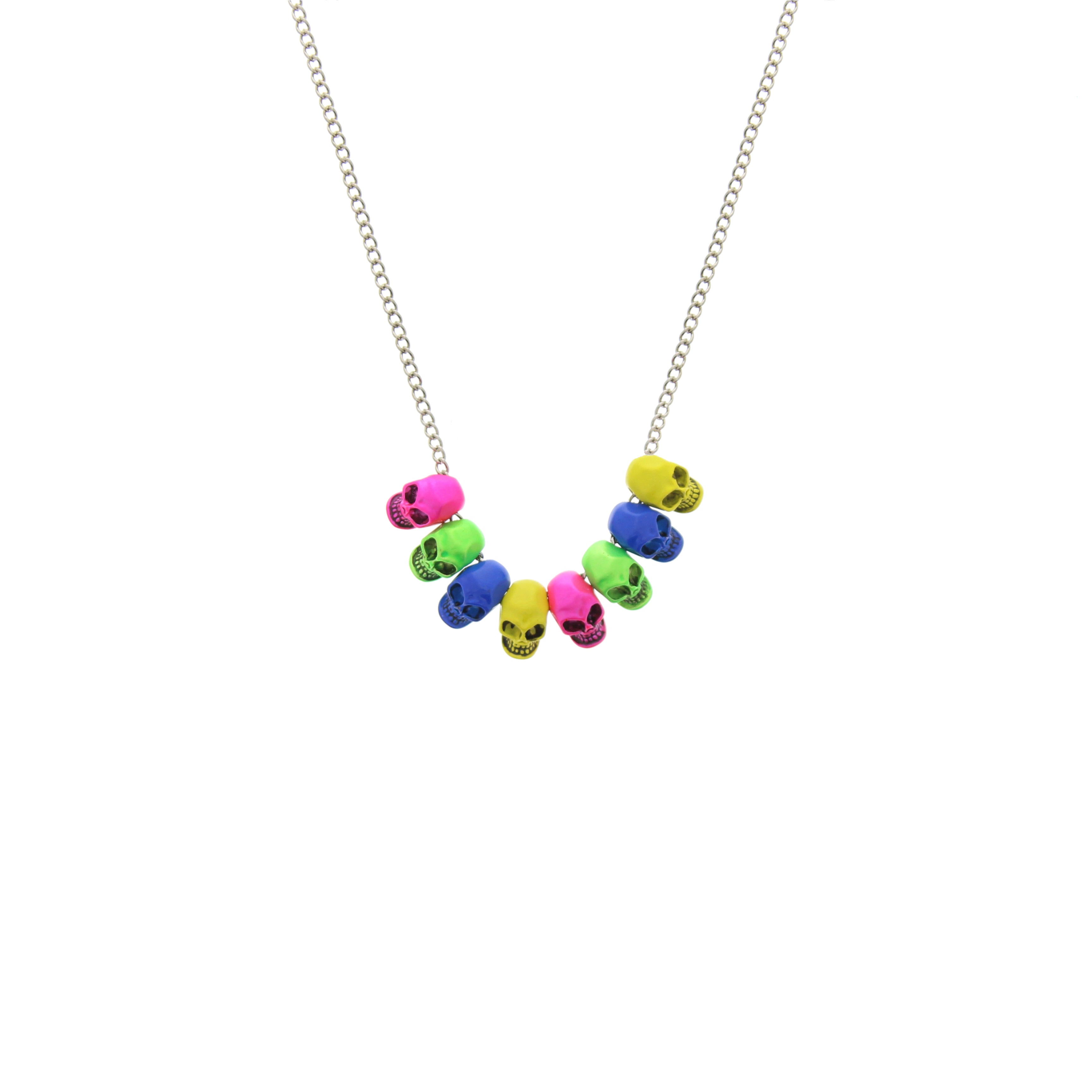 Neon Multi Skull Necklace