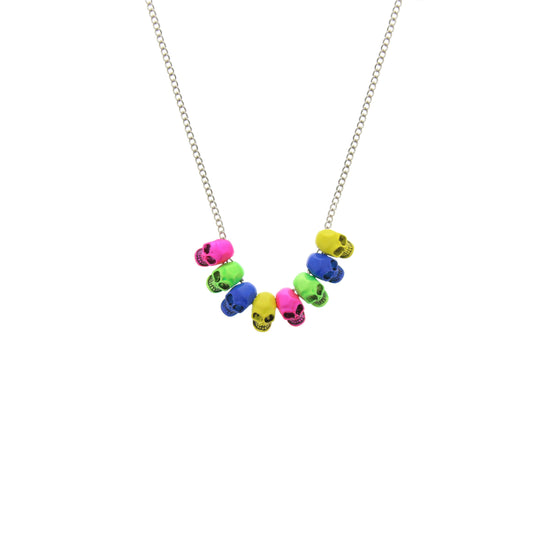 Neon Multi Skull Necklace