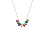 Neon Multi Skull Necklace (Chain 45cm, Pendant 1 x 0.8cm)