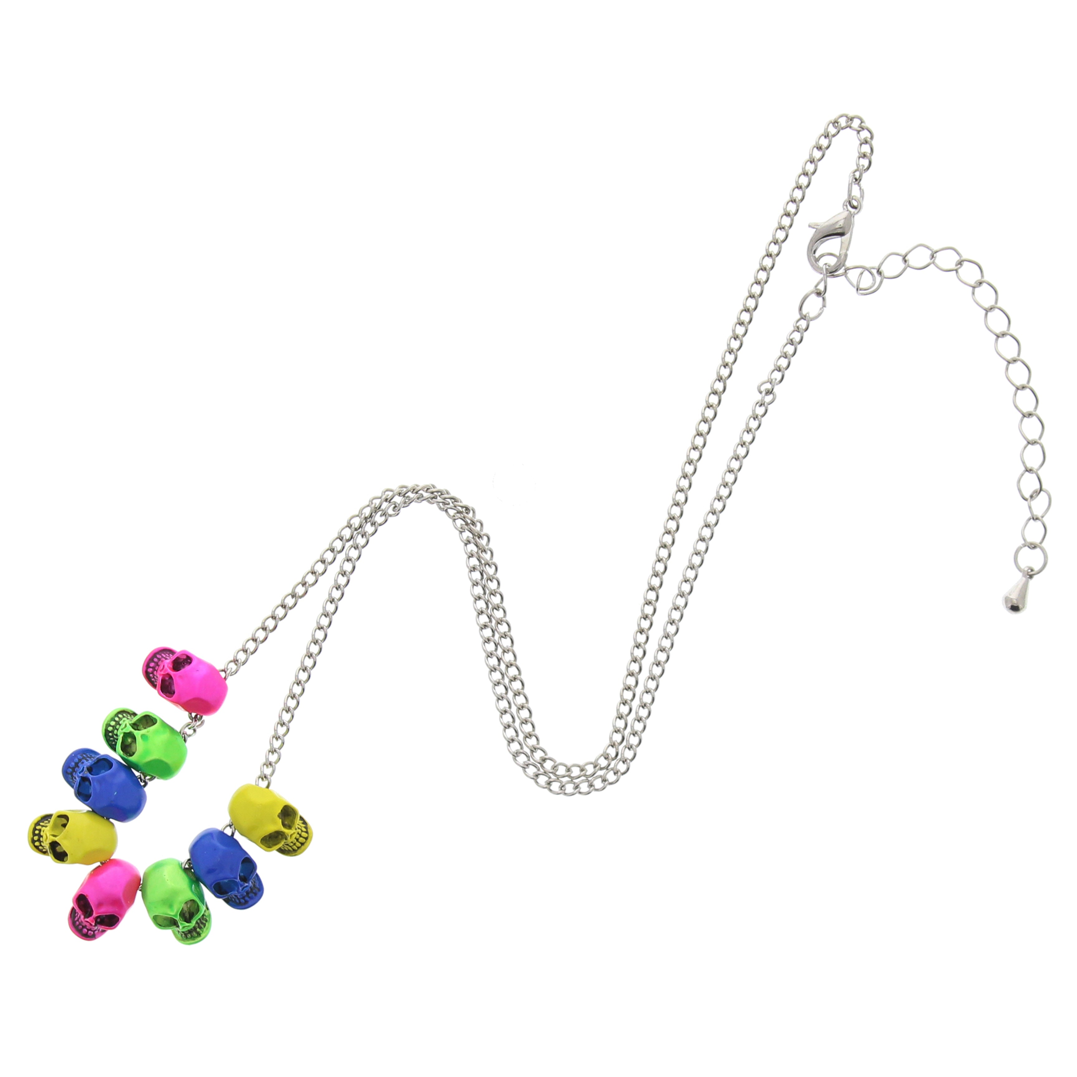 Neon Multi Skull Necklace