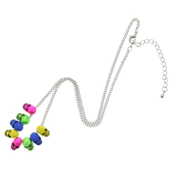 Neon Multi Skull Necklace