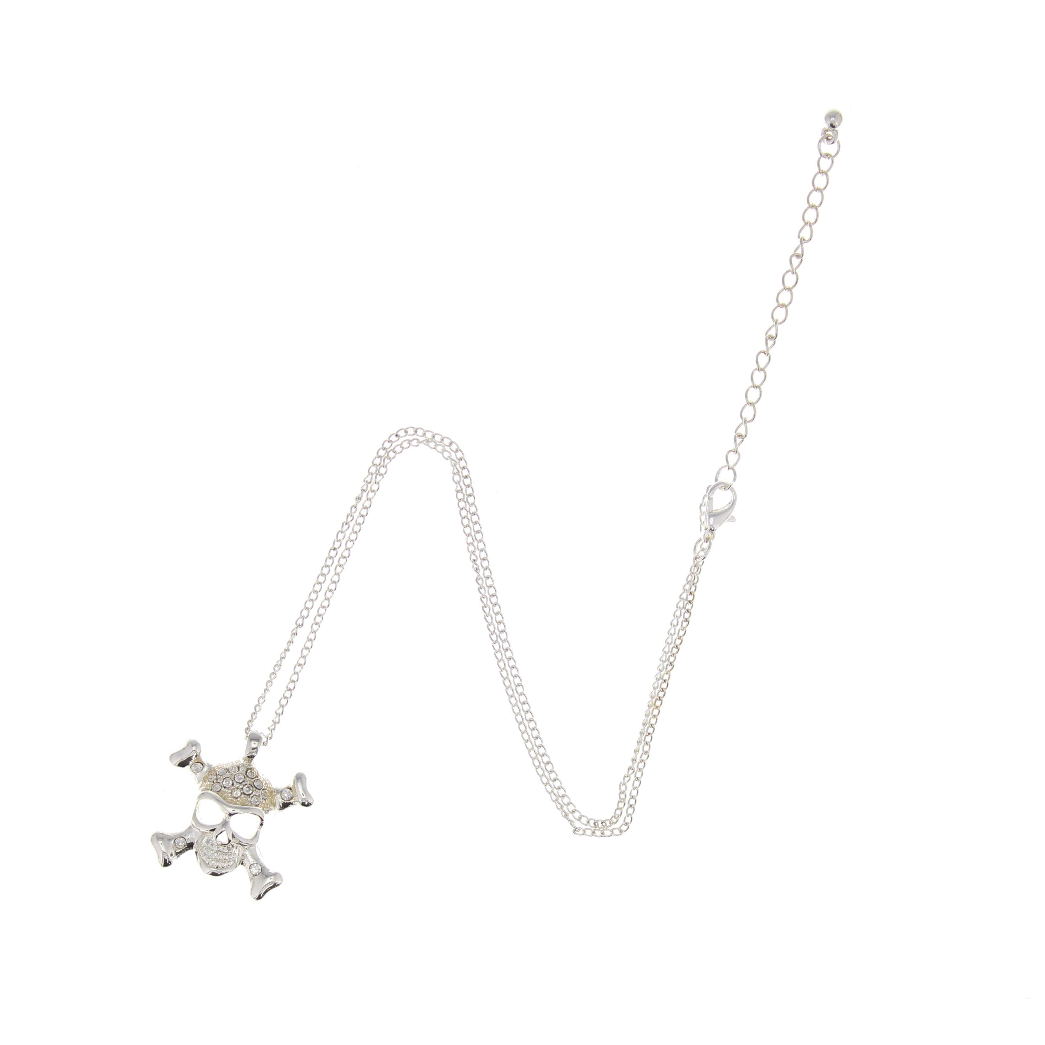 Diamonte Skull & Crossbone Necklace