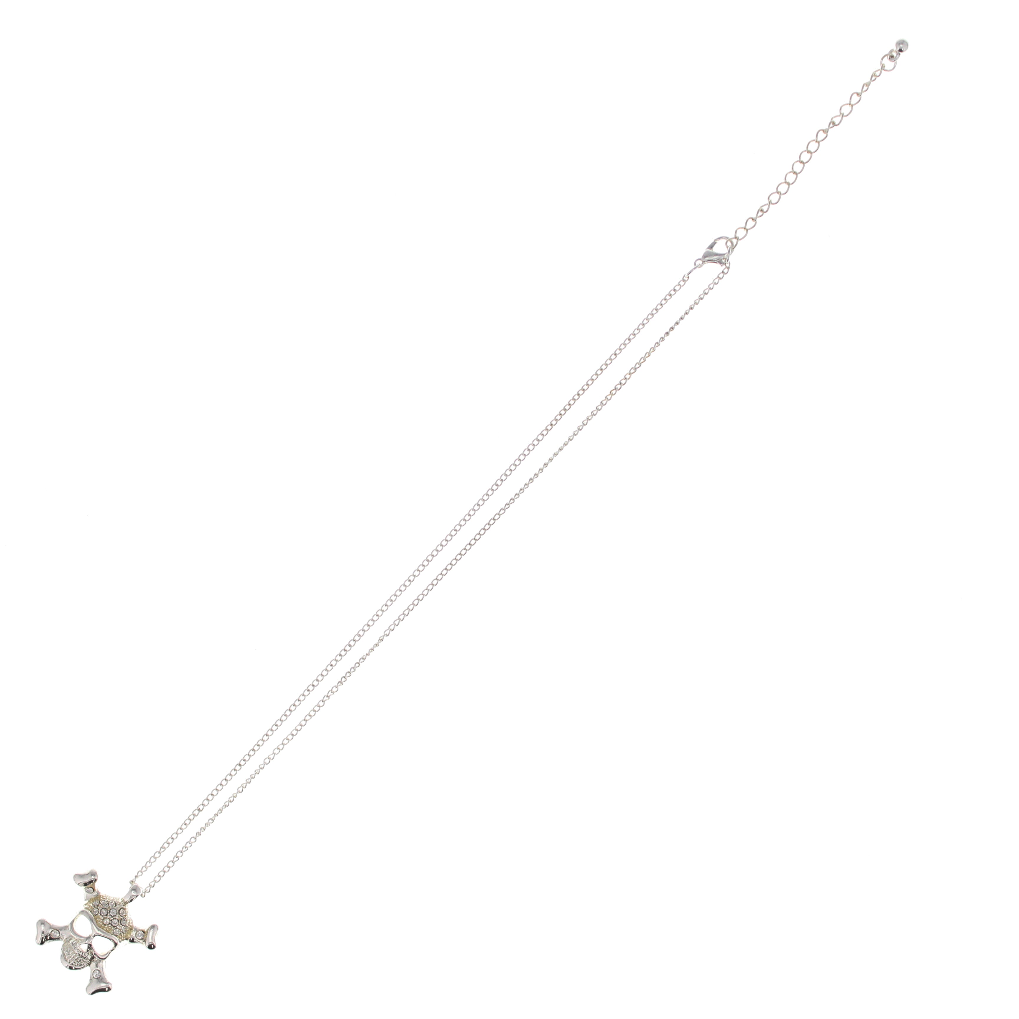 Diamonte Skull & Crossbone Necklace
