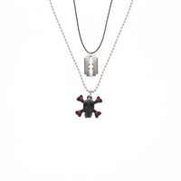Black Skull & Crossbone and Blade Necklace