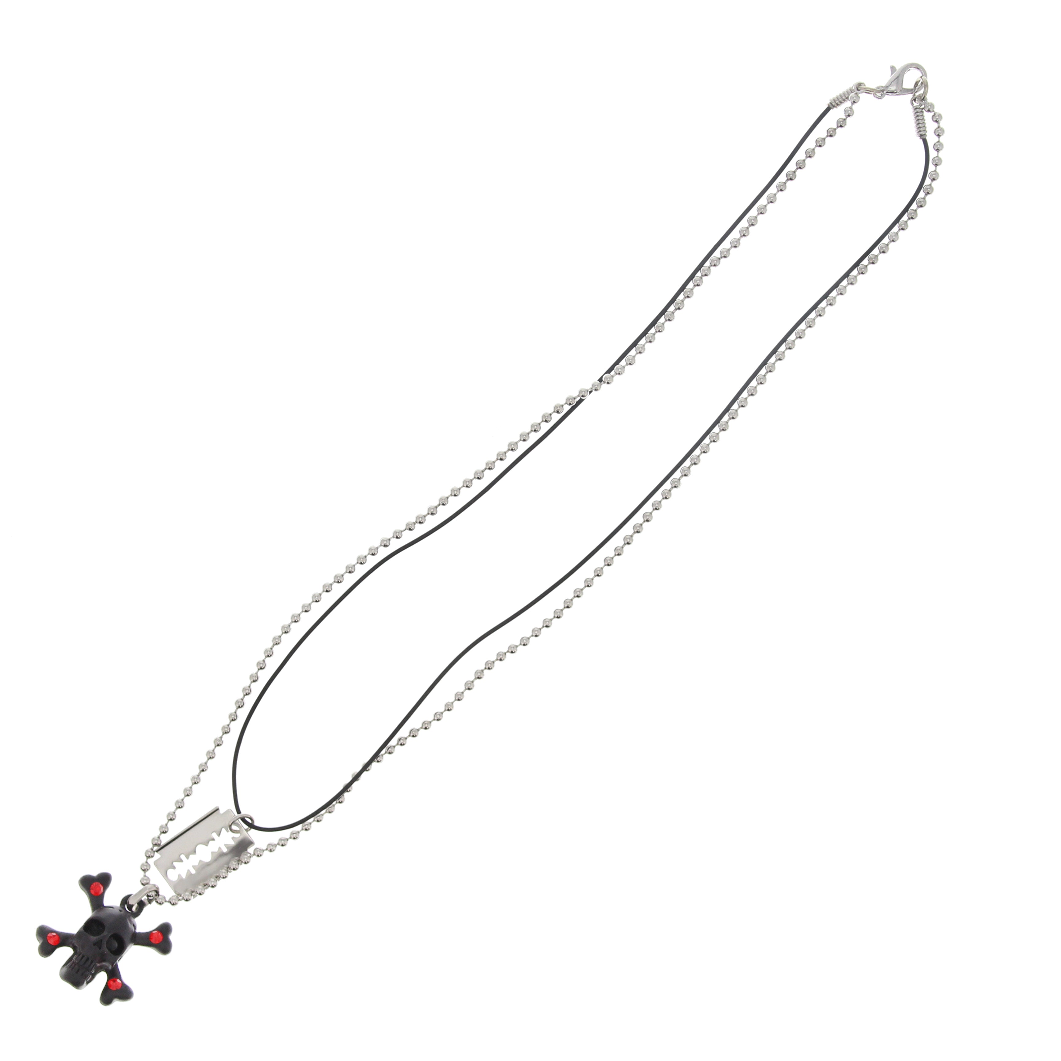 Black Skull & Crossbone and Blade Necklace