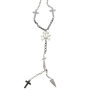 Skull & Crossbone with Cross and Dagger Necklace