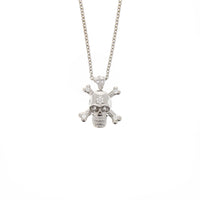 Diamonte Skull and Crossbone Necklace