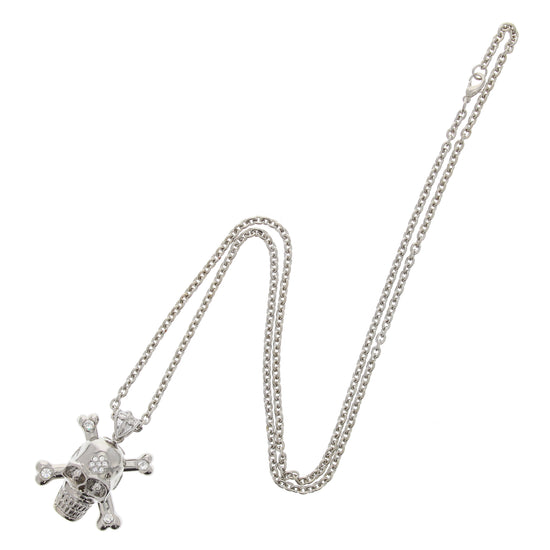 Diamonte Skull and Crossbone Necklace