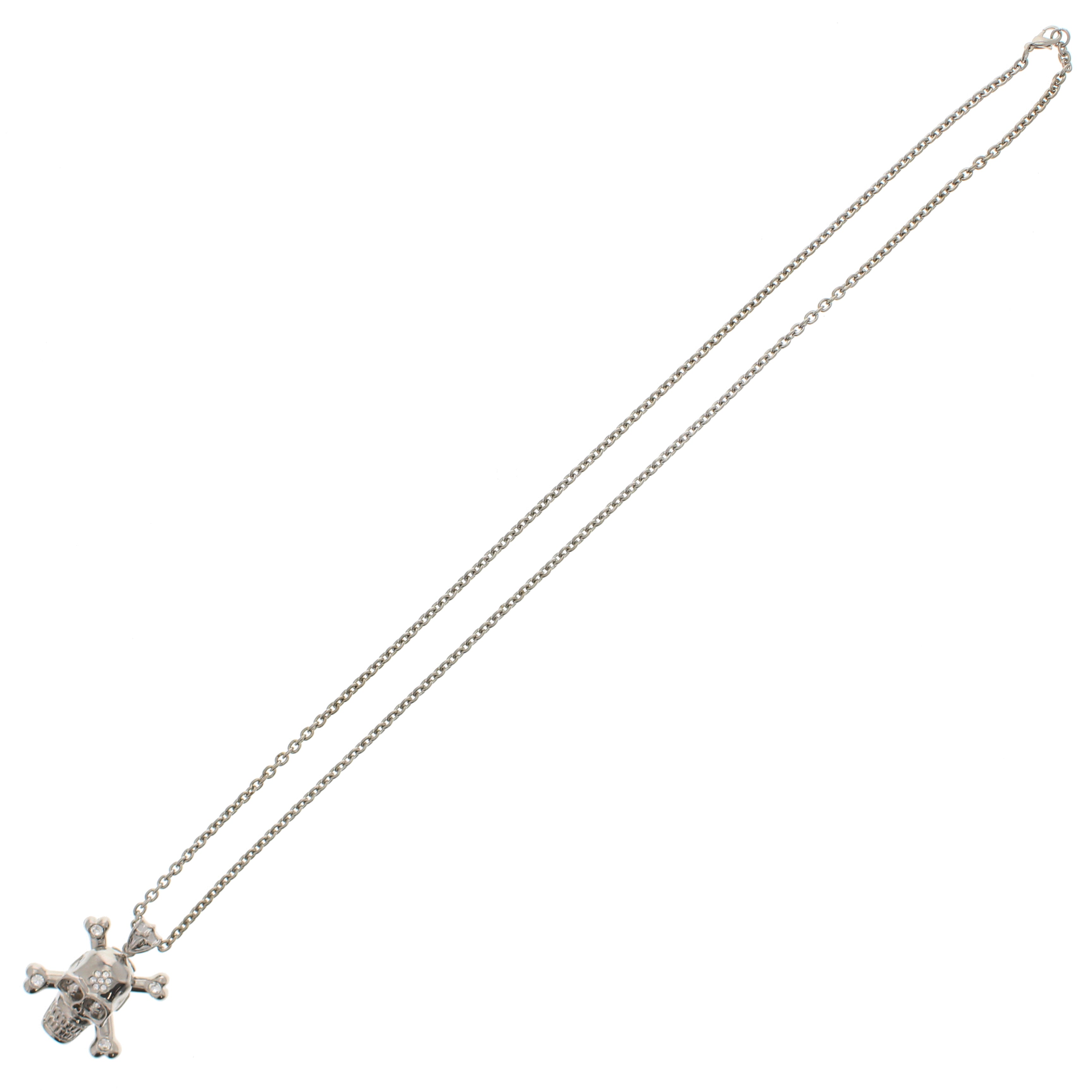 Diamonte Skull and Crossbone Necklace