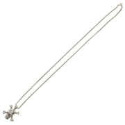 Diamonte Skull and Crossbone Necklace (Chain 75cm, Pendant 5 x 3.5cm)