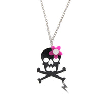 Black Plastic Skull & Crossbone Necklace
