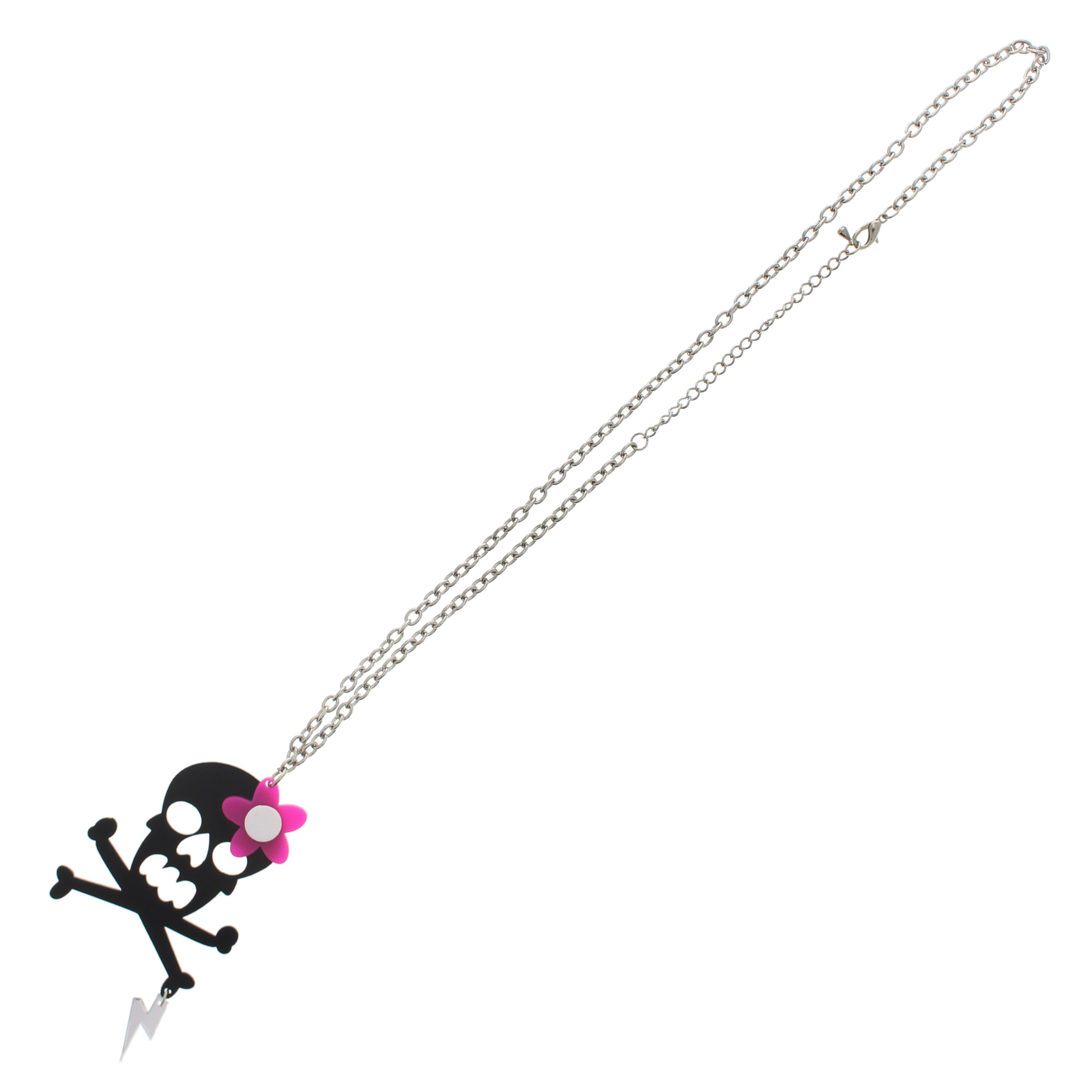 Black Plastic Skull & Crossbone Necklace
