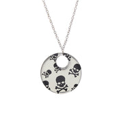 Skull & Crossbone Disc Necklace