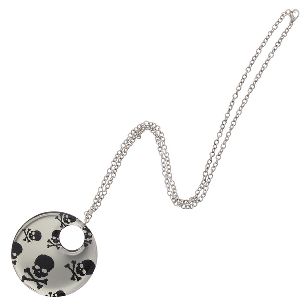 Skull & Crossbone Disc Necklace