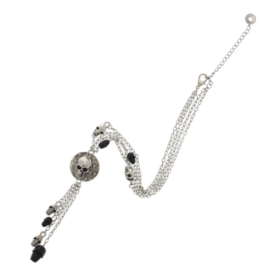 Black and Silver Multi Skull Necklace