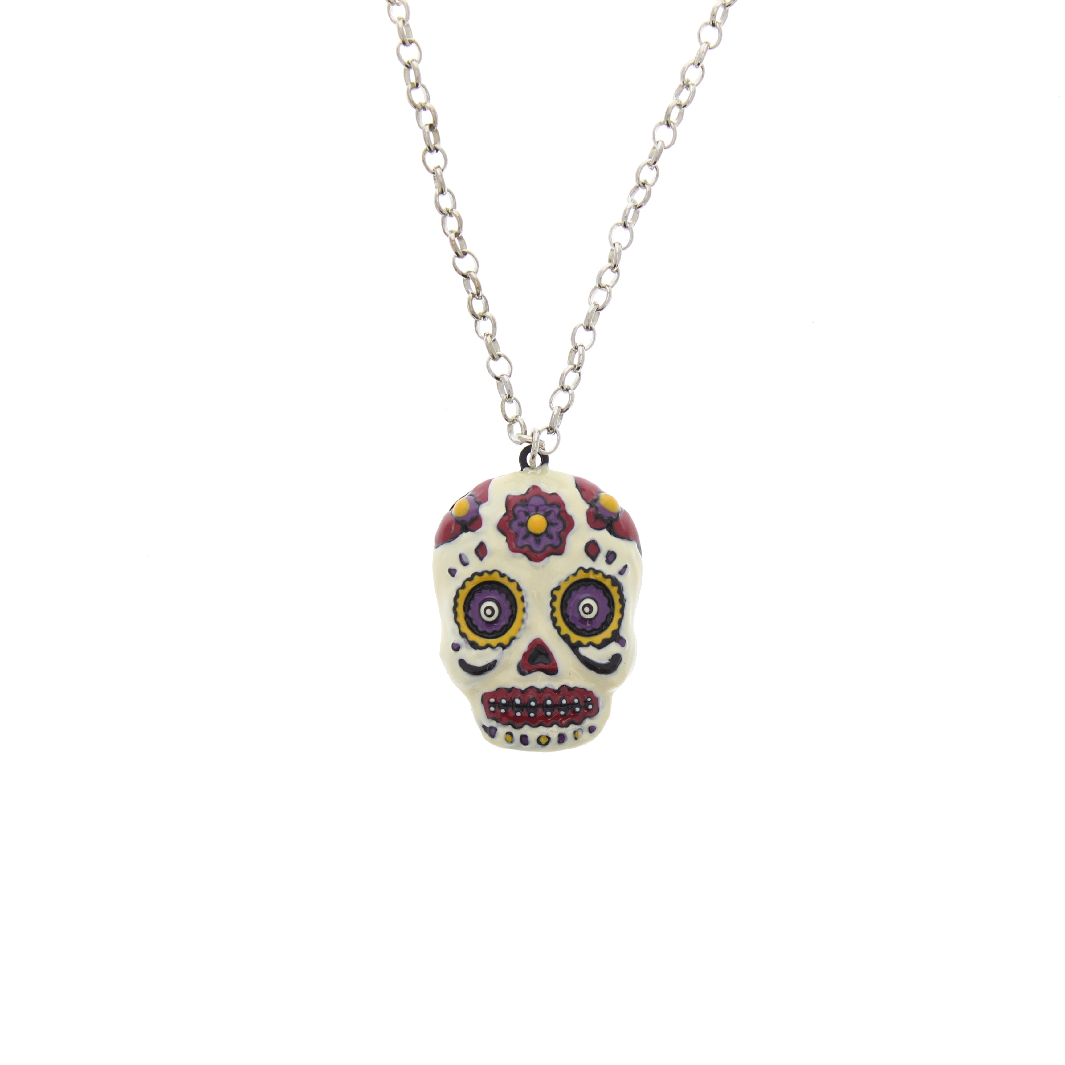 Black and Silver Multi Skull Necklace
