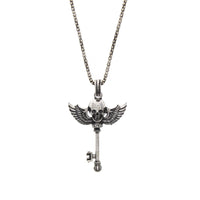 Skull & Wings Key Necklace