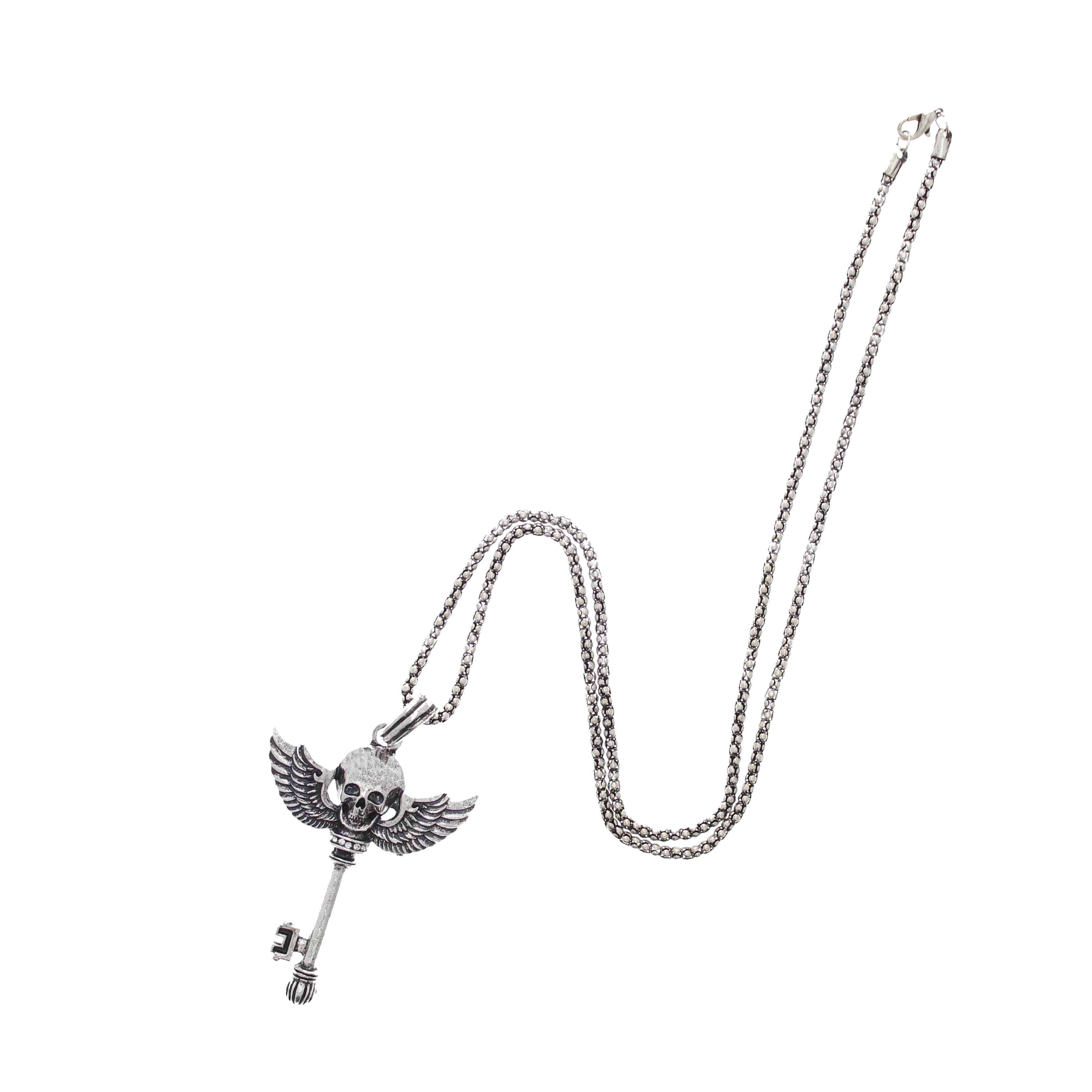 Skull & Wings Key Necklace