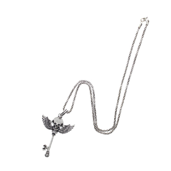 Skull & Wings Key Necklace