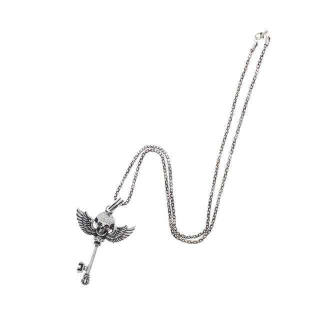 Skull and Wings Key Necklace