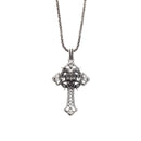 Diamante Stone Cross with Skull Necklace