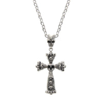 Skulls Cross Necklace with Large Skull