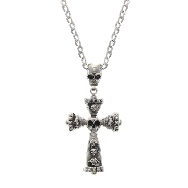 Cross with Skull Necklace